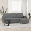 Trivietė sofa su pakoja, tamsiai pilkos spalvos, 180cm, audinys