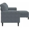 Trivietė sofa su pakoja, tamsiai pilkos spalvos, 210cm, aksomas