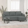 Trivietė sofa su pakoja, tamsiai pilkos spalvos, 180cm, audinys
