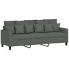 Trivietė sofa su pakoja, tamsiai pilkos spalvos, 180cm, audinys