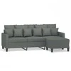 Trivietė sofa su pakoja, tamsiai pilkos spalvos, 180cm, audinys