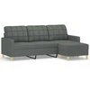 Trivietė sofa su pakoja, tamsiai pilkos spalvos, 180cm, audinys