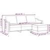 Trivietė sofa su pakoja, tamsiai pilkos spalvos, 180cm, audinys