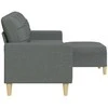 Trivietė sofa su pakoja, tamsiai pilkos spalvos, 210cm, audinys