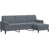 Trivietė sofa su pakoja, tamsiai pilkos spalvos, 210cm, aksomas