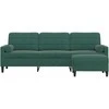 Trivietė sofa su pakoja, tamsiai žalios spalvos, 210cm, aksomas