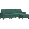Trivietė sofa su pakoja, tamsiai žalios spalvos, 210cm, aksomas