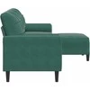 Trivietė sofa su pakoja, tamsiai žalios spalvos, 210cm, aksomas