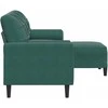 Trivietė sofa su pakoja, tamsiai žalios spalvos, 180cm, aksomas