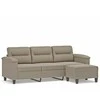 Trivietė sofa su pakoja, taupe, 180cm, mikropluošto audinys