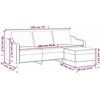 Trivietė sofa su pakoja, taupe spalvos, 180cm, audinys