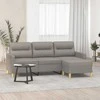 Trivietė sofa su pakoja, taupe spalvos, 180cm, audinys