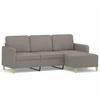 Trivietė sofa su pakoja, taupe spalvos, 180cm, audinys