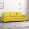 Trivietė sofa, šviesiai geltonos spalvos, 180cm, audinys