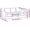 Trivietė sofa, šviesiai geltonos spalvos, 180cm, audinys