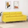 Trivietė sofa, šviesiai geltonos spalvos, 180cm, audinys