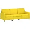 Trivietė sofa, šviesiai geltonos spalvos, 180cm, audinys