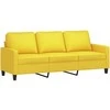 Trivietė sofa, šviesiai geltonos spalvos, 180cm, audinys