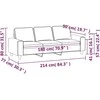 Trivietė sofa, šviesiai pilkos spalvos, 180cm, audinys
