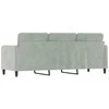 Trivietė sofa, šviesiai pilkos spalvos, 180cm, aksomas