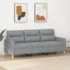Trivietė sofa, šviesiai pilkos spalvos, 180cm, audinys