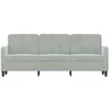 Trivietė sofa, šviesiai pilkos spalvos, 180cm, aksomas