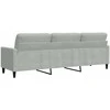 Trivietė sofa, šviesiai pilkos spalvos, 210cm, aksomas