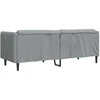 Trivietė sofa, šviesiai pilkos spalvos, audinys