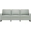 Trivietė sofa, šviesiai pilkos spalvos, 180cm, aksomas