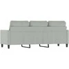 Trivietė sofa, šviesiai pilkos spalvos, 180cm, aksomas