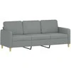 Trivietė sofa, šviesiai pilkos spalvos, 180cm, audinys