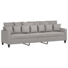 Trivietė sofa, šviesiai pilkos spalvos, 210cm, audinys