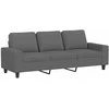 Trivietė sofa, tamsiai pilkos spalvos, 180cm, audinys