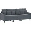Trivietė sofa, tamsiai pilkos spalvos, 180cm, aksomas