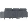 Trivietė sofa, tamsiai pilkos spalvos, 180cm, aksomas