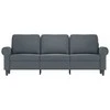 Trivietė sofa, tamsiai pilkos spalvos, 180cm, aksomas