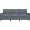 Trivietė sofa, tamsiai pilkos spalvos, 180cm, aksomas