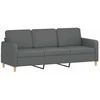 Trivietė sofa, tamsiai pilkos spalvos, 180cm, audinys