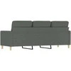Trivietė sofa, tamsiai pilkos spalvos, 180cm, audinys