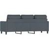 Trivietė sofa, tamsiai pilkos spalvos, 180cm, aksomas