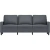 Trivietė sofa, tamsiai pilkos spalvos, 180cm, aksomas