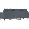Trivietė sofa, tamsiai pilkos spalvos, 180cm, aksomas