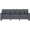 Trivietė sofa, tamsiai pilkos spalvos, 180cm, aksomas