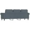 Trivietė sofa, tamsiai pilkos spalvos, 180cm, aksomas