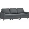 Trivietė sofa, tamsiai pilkos spalvos, 180cm, aksomas