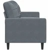 Trivietė sofa, tamsiai pilkos spalvos, 180cm, aksomas