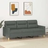 Trivietė sofa, tamsiai pilkos spalvos, 180cm, audinys