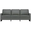 Trivietė sofa, tamsiai pilkos spalvos, 180cm, audinys