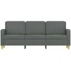 Trivietė sofa, tamsiai pilkos spalvos, 180cm, audinys