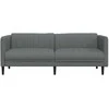 Trivietė sofa, tamsiai pilkos spalvos, audinys
